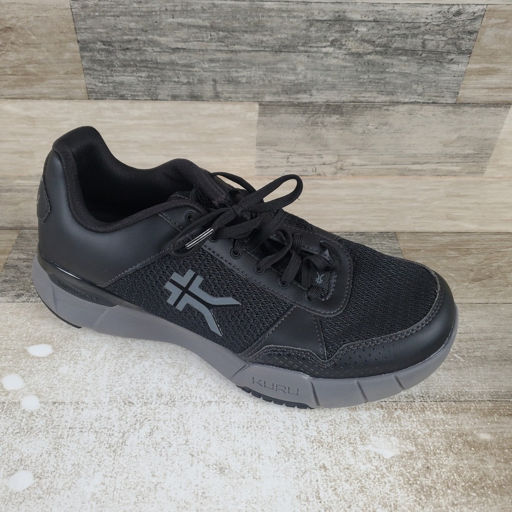 Kuru Quantum 2.0 Mens Shoes Sz 10 M Running Jet Black Mesh Lace Up Sneakers